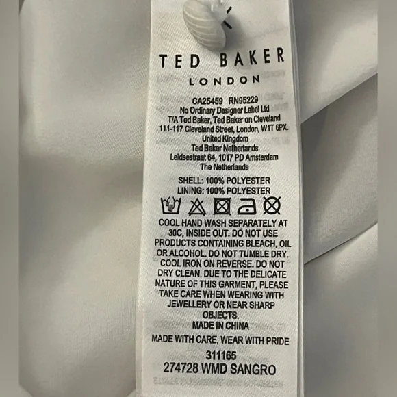 NWT Ted Baker Women's Ivory Angel Sleeve Fit-Flare Mini Dress US size 4 - Picture 10 of 15